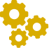 Yellow icon 3 gears